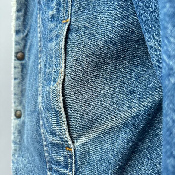 Vintage Levi's 80s 90s Sherpa Lined Denim Trucker Jacket Blue Men's Size 42R - Picture 5 of 14